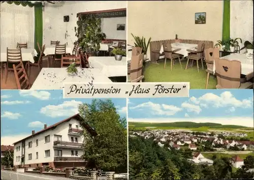 Ak Hausen Waldbrunn Westerwald, Privatpension Haus Förster, Inneres, Panorama vom Ort