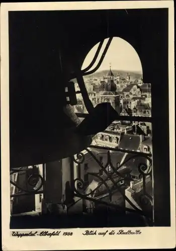 Ak Elberfeld Wuppertal, Blick vom Glockenturm auf die Stadtmitte
