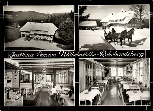 Ak Schonach im Schwarzwald, Gasthaus-Pension Wilhelmshöhe-Rohrhardsberg, Inneres, Winter