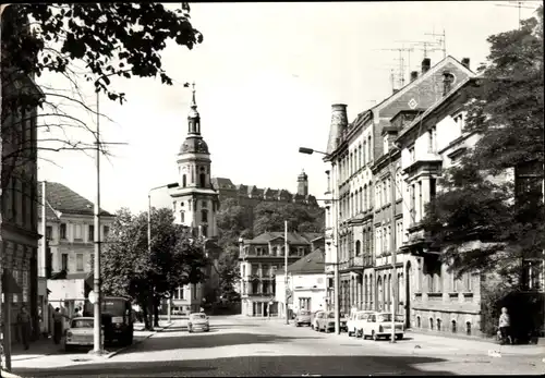 Ak Greiz im Vogtland, August-Bebel-Straße, Kirche