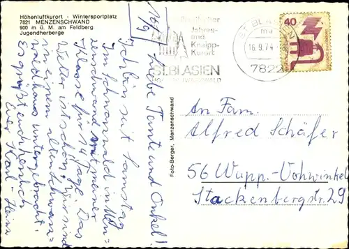 Ak Menzenschwand Sankt Blasien im Schwarzwald, Jugendherberge, Inneres