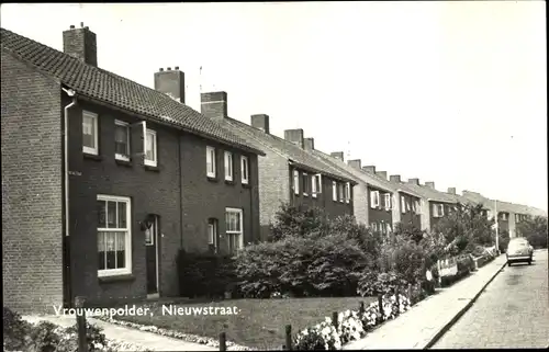 Ak Vrouwenpolder Walcheren Zeeland Niederlande, Nieuwstraat