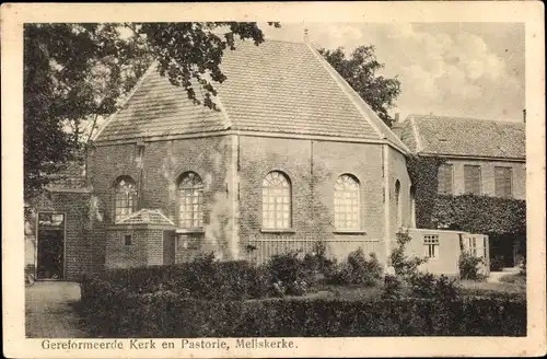 Ak Meliskerke Zeeland Niederlande, Gereformeerde Kerk en Pastorie