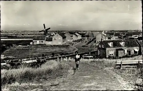 Ak Zoutelande Veere Zeeland Niederlande, Panorama, Windmühle
