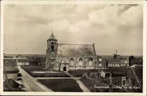 Ak Zoutelande Veere Zeeland Niederlande, Gezicht op de Kerk