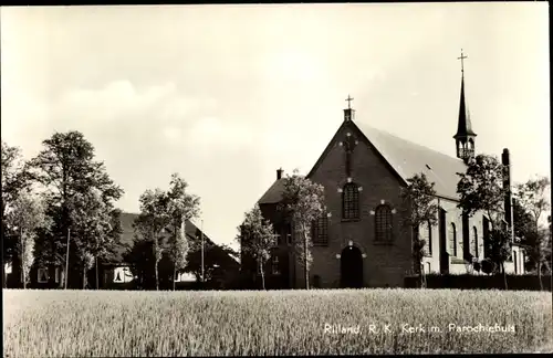 Ak Rilland Reimerswaal Zeeland Niederlande, R. K. Kerk m. Parochiehuis