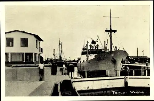 Ak Terneuzen Zeeland Niederlande, Westsluis, Schiff