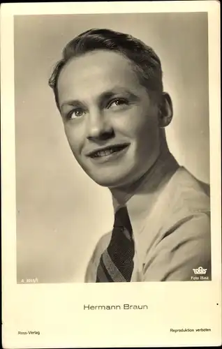 Ak Schauspieler Hermann Braun, Portrait, Ross 3315/1