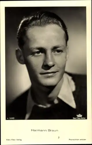 Ak Schauspieler Hermann Braun, Portrait