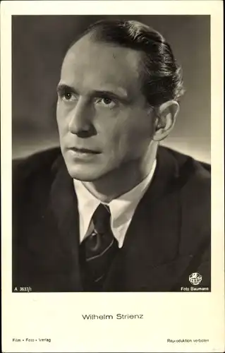 Ak Schauspieler Wilhelm Strienz, Portrait, Film Foto Verlag A 3637/1