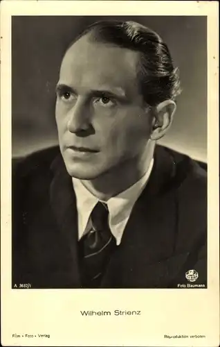 Ak Schauspieler Wilhelm Strienz, Portrait, Film Foto Verlag A 3637/1