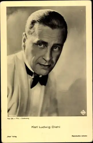 Ak Schauspieler Karl Ludwig Diehl, Portrait, Ufa Film, Ross Verlag 8803 1