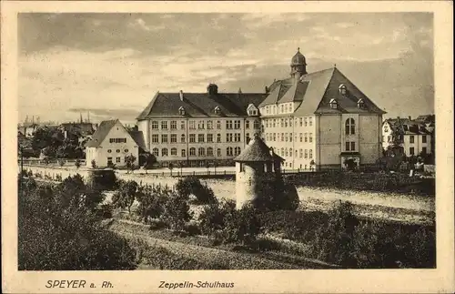 Ak Speyer am Rhein, Zeppelin Schulhaus