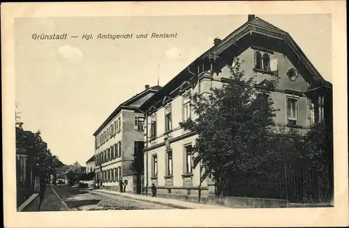 Ak Grünstadt in der Pfalz, Kgl. Amtsgericht, Rentamt