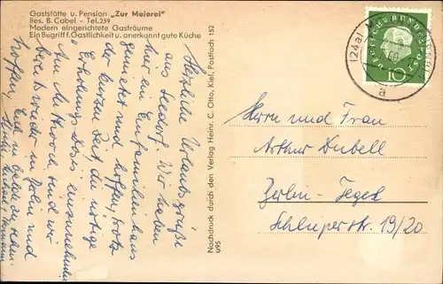 Ak Seedorf in Lauenburg, Gaststätte Zur Meierei, Küchensee