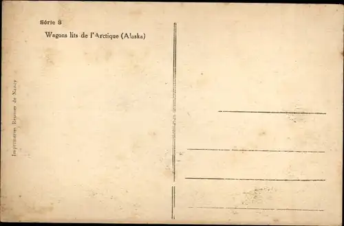 Ak Alaska USA, Wagons lits de l'Arctique, Hundeschlitten