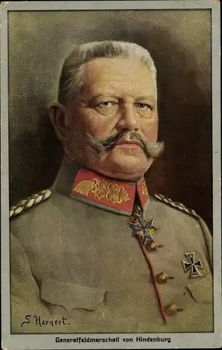 Künstler Ak Hornert, G., Generalfeldmarschall Paul von Hindenburg, Portrait