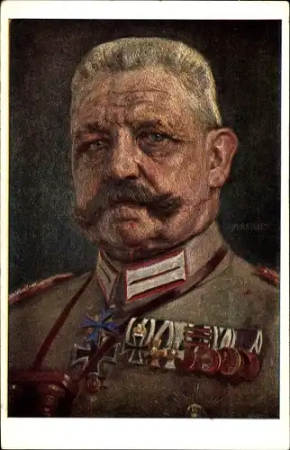 Künstler Ak Generalfeldmarschall Paul von Hindenburg, Portrait