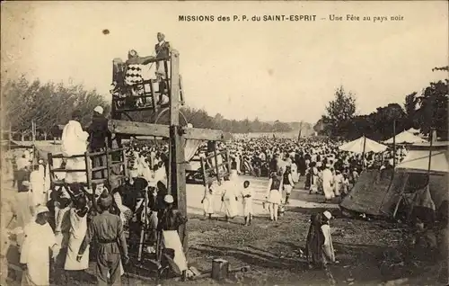 Ak Missions des P. P. du St. Esprit, Une Fête au pays noir