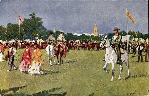 Künstler Ak Bertuchi, M., Sevilla Andalusien Spanien, Romeria del Rocio