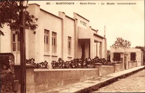 Ak Saint Pierre Martinique, Le Musée volcanologique, Vulkanologisches Museum