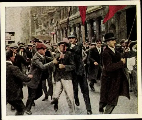 Sammelbild Die Nachkriegszeit Nr. 104 Aug. 1926, Bergarbeiterstreik in England, Demonstration London