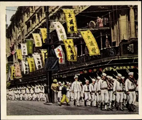 Sammelbild Die Nachkriegszeit Nr. 185 März 1932 Japanisch Chinesischer Krieg, Einmarsch US Navy