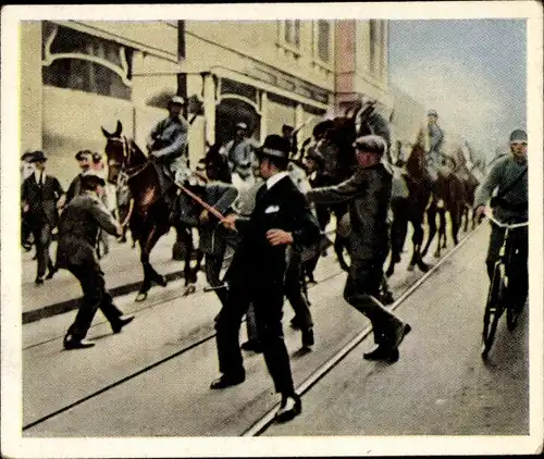 Sammelbild Nachkriegszeit Nr. 72 Dez. 1923 Separatisten im Rheinland greifen deutschen Polizisten an