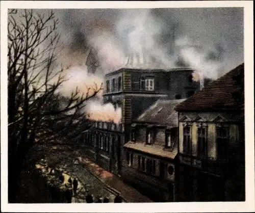 Sammelbild Nachkriegszeit Nr. 74 Febr. 1924 Pfalz, Ende d. Separatisten, Brand Bezirksamt Pirmasens