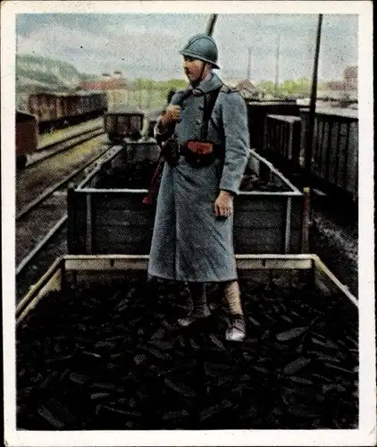 Sammelbild Nachkriegszeit Nr. 66 Juni 1923 Beschlagnahme Ruhrkohle, Transport, französ. Bewachung