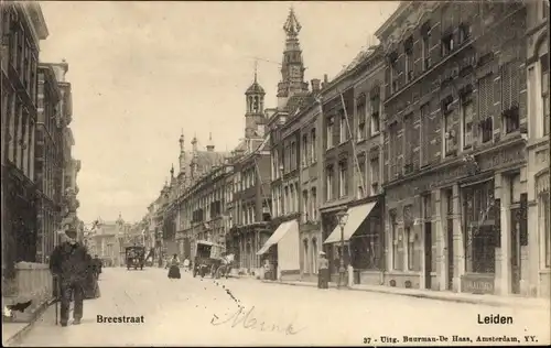 Ak Leiden Südholland Niederlande, Breestraat