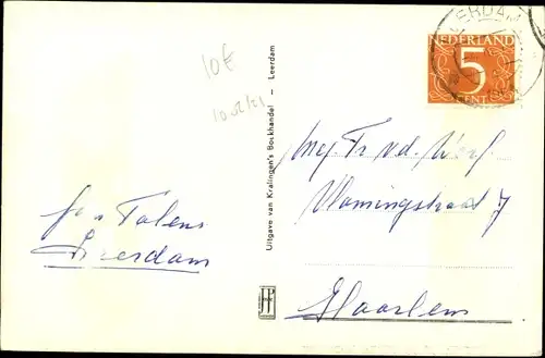 Ak Leerdam Südholland, Lingestraat, Reihenhäuser, Wohnsiedlung