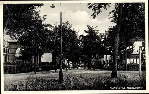 Ak Middelharnis Südholland, Stationsweg