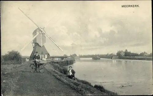 Ak Meerkerk Südholland, Molen, Windmühle