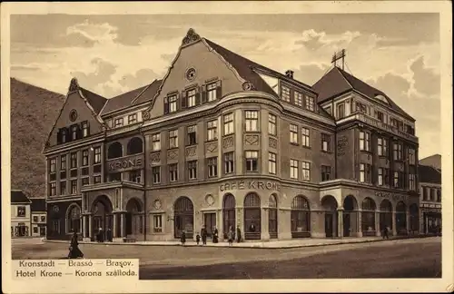Ak Brașov Brassó Kronstadt Rumänien, Hotel Krone, Korona szalloda