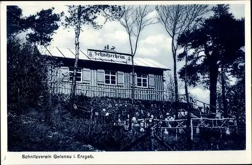 Ak Gelenau im Erzgebirge, Schnitzverein, Schnitzerheim