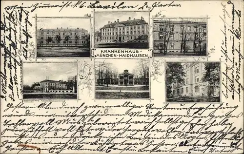 Ak Haidhausen München Bayern, Krankenhaus, Teilansichten