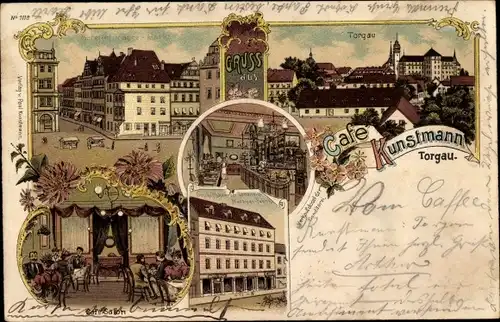 Litho Torgau an der Elbe, Cafe Kunstmann, Innenansicht