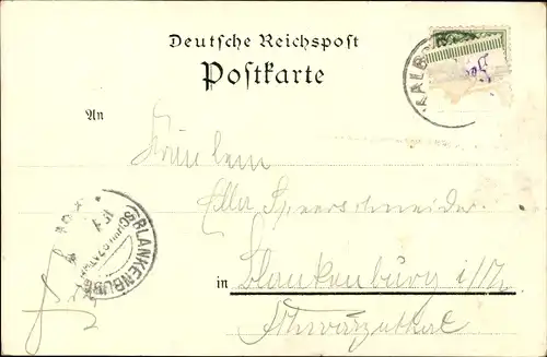 Litho Kalbsrieth im Kyffhäuserkreis, Schloss, Gasthaus zur Post, Kirche, Schule