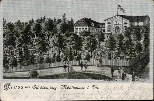 Ak Mühlhausen in Thüringen, Gasthaus Schützenberg