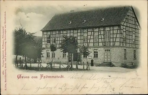 Ak Frömmstedt Kindelbrück in Thüringen, Blick auf ein Fachwerkhaus