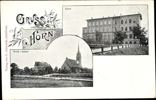 Ak Hamburg Mitte Horn, Schule, Kirche, Pastorat