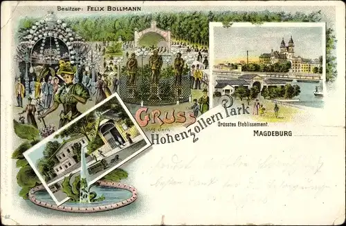 Litho Magdeburg an der Elbe, Etablissement Hohenzollern Park
