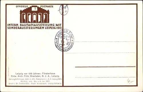 Künstler Ak Dörffel H., Leipzig, Fürstenhaus, Baufachausstellung 1913