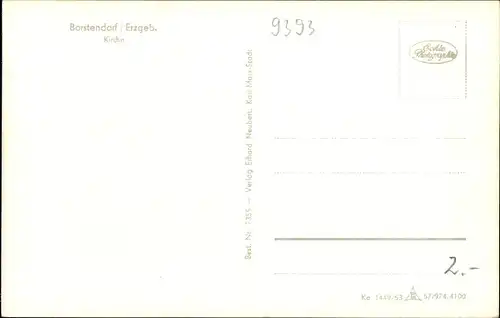 Ak Borstendorf Grünhainichen im Erzgebirge Sachsen, Kirche