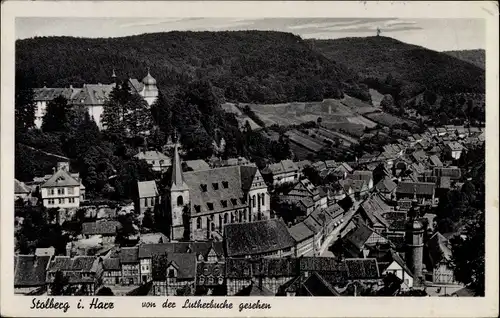 Ak Stolberg im Harz, Teilortsansicht von der Lutherkirche aus gesehen