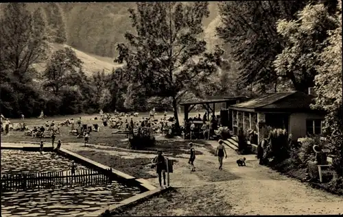 Ak Stolberg im Harz, Waldbad, Badegäste