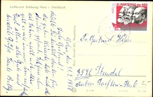 Ak Stolberg im Harz, Waldbad, Badegäste