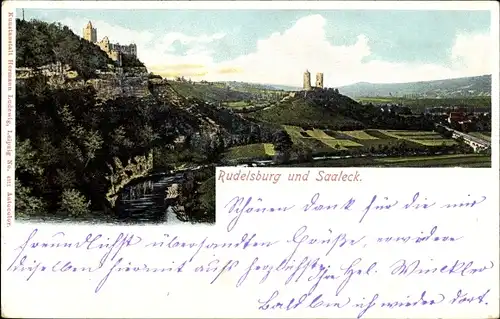 Ak Bad Kösen Naumburg an der Saale, Rudelsburg, Saaleck