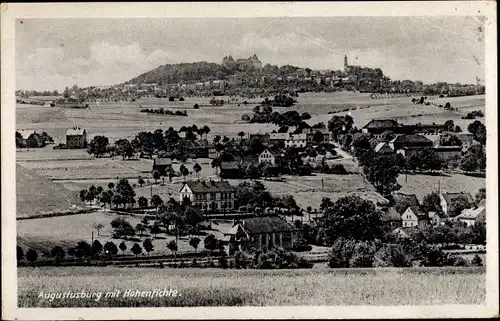 Ak Augustusburg im Erzgebirge, Panorama mit Hohenfichte